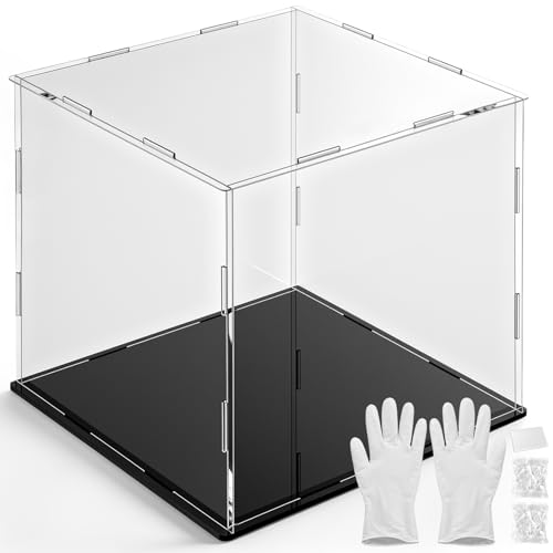 Yungyan 1 Pack Clear Self-Assembly Acrylic Display Case Transparent Dust Proof Protection Showcase for Figurine Collectibles Basketball Soccer Football Helmet (8 x 8 x 8 Inch) - size: 8 x 8 x 8 Inch