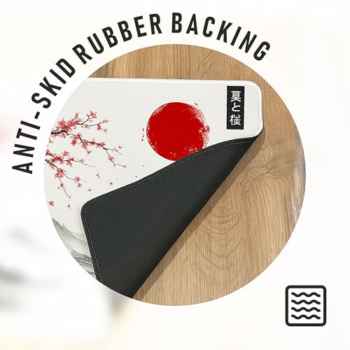 XL Sakura Cherry Blossom Mouse Pad – Japanese Gaming Desk Mat for Keyboard & Mouse – Non-Slip Water-Resistant Surface, Stitched Edges – 31.5x11.8 in (X-Large) - color: Sakura, size: 31.5L x 11.8W inches