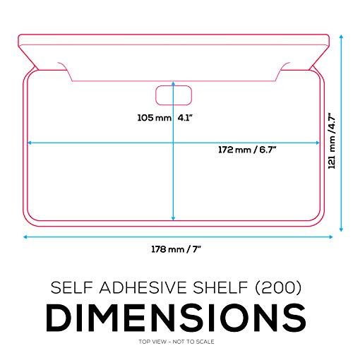 BRAINWAVZ 6.7" Adhesive Floating Wall Shelf for Small Speakers, Deco, Plants, Baby Monitors, Toys, Bathroom, Kitchen & More, Easy to Install, No Screws & Mess, 6.7” x 4.1 (SHELF200-White) - color: White