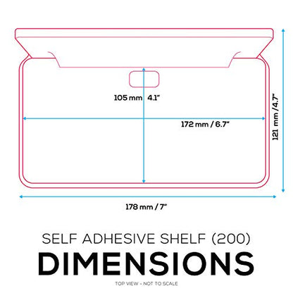 BRAINWAVZ 6.7" Adhesive Floating Wall Shelf for Small Speakers, Deco, Plants, Baby Monitors, Toys, Bathroom, Kitchen & More, Easy to Install, No Screws & Mess, 6.7” x 4.1 (SHELF200-White) - color: White