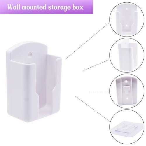 RUIAN 2Pcs Fashion Remote Control Holders Self Adhesive Wall Mount Air Conditioner Media Storage Racks Organizers, White