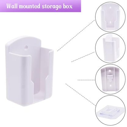 RUIAN 2Pcs Fashion Remote Control Holders Self Adhesive Wall Mount Air Conditioner Media Storage Racks Organizers, White