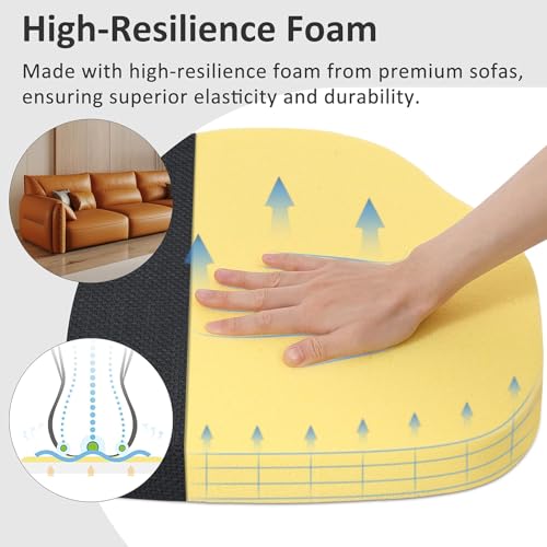 Shinnwa Kitchen Chair Cushions Set of 4, High-Resilience Foam Windsor Seat Pads, Dining Chair Cushions with Ties & Textured Cover, 4 Pack, 16.5 x 15.5 x 2, Charcoal - color: Charcoal, size: 4 Count (Pack of 1)