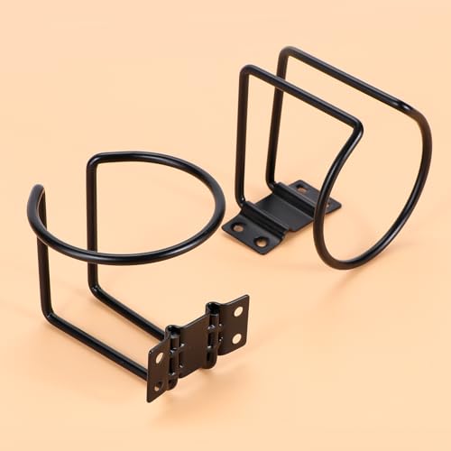 2 pcs Stainless Steel Boat Cup Holder, Universal Drink Holders, Suitable for Boat, Truck, RV, Tractor, Outdoor Wooden Swing (Black) - color: Black-2