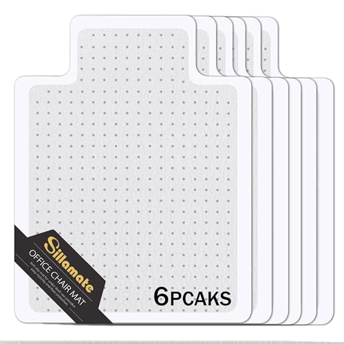 Plastic Office Chair Mat for Carpeted Floors, Heavy Duty Floor Mat,Eco-Friendly Series Studded Carpet Desk Chair Mats-36'' x 48'' (36 inches X 48 inches x 6 pc) - size: 36 inches X 48 inches x 6 pc