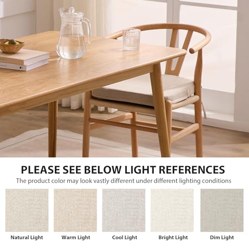 Ruqmuis Chair Cushions for Dining Chairs, 2" Thick Seat Cushions for Kitchen Chairs, D-Shaped Chair Pads with Washable Cover, Ties and Non Slip Backing, 17'' x 16'', Set of 4, Beige - color: Beige, size: 4 Count(Pack of 1)
