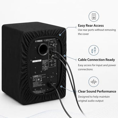 Musiin Studio Monitor Dust Cover Protective Compatible With YAMAHA HS5 Admin Audio T5V KRK Rokit 5 G4 Black 5-Inch Professional Powered Speaker cover(2 packs)