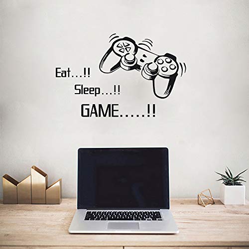 SITAKE Game Room Decor, “EAT Sleep Game Repeat” Boys Room Decorations for Bedroom, Kids Wall Decor and Wall Stickers for Playroom, 22.0 × 22.0 Inch (Style 1)