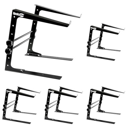 RockJam Portable DJ Laptop Stand with Adjustable Height, Anti-Slip Design, Works for Laptops, Controllers & CD Players (Pack of 5) - size: Desktop (Pack of 5)
