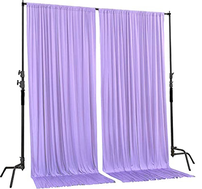 AK TRADING CO. 10 feet x 8 feet IFR Polyester Backdrop Drapes Curtains Panels with Rod Pockets - Wedding Ceremony Party Home Window Decorations - Lavender - color: Lavender