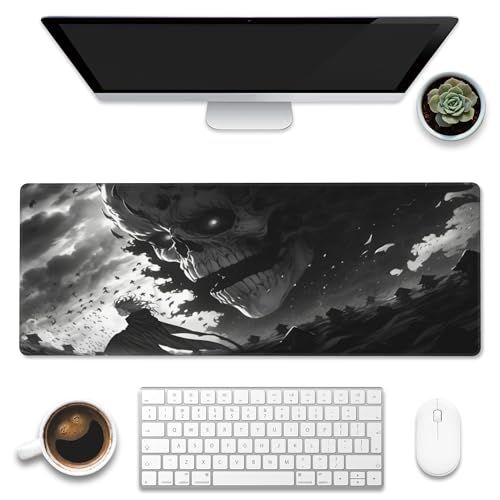 Desk Mat,Horror Anime Manga Large Gaming Mouse Pad for Desk XL,Anime Scene Desk Pad,Extended Big Computer Keyboard Mouse Pad with Non-Slip Base and Stitched Edge 31.5"x11.8" - color: Horror Anime Manga, size: XL-31.5"x11.8"