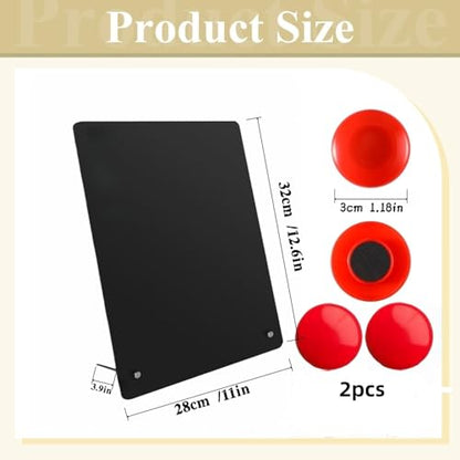 1-Pack Magnet Board, Magnet Display Stand, 12.6 x 11 Inch Memo Board with Removable Feet for Desk, Kitchen, Memo, Photo and Document Display(1, Black-Vertical) - color: Black-vertical