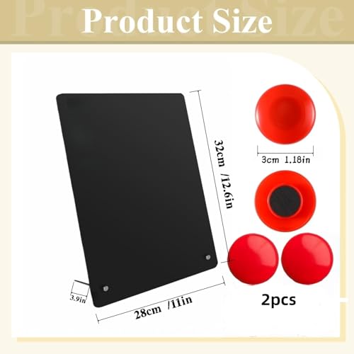 1-Pack Magnet Board, Magnet Display Stand, 12.6 x 11 Inch Memo Board with Removable Feet for Desk, Kitchen, Memo, Photo and Document Display(1, Black-Vertical) - color: Black-vertical
