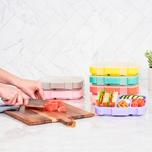 Bentgo® Kids Tray with Transparent Cover - Reusable, BPA-Free, 5-Compartment Meal Prep Container with Built-In Portion Control for Healthy, At-Home Meals & On-the-Go Lunches (Seafoam) - color: Seafoam
