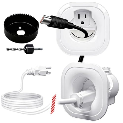 in Wall Cable Management kit Recessed TV Outlet W/Hole Saw & Drill Template Power & Low Voltage Wire Safe tv Cable Hider wall kit for Wall Mounted TV Home Theater
