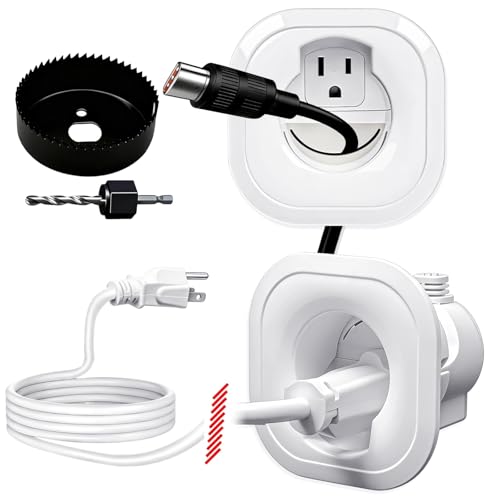 in Wall Cable Management kit Recessed TV Outlet W/Hole Saw & Drill Template Power & Low Voltage Wire Safe tv Cable Hider wall kit for Wall Mounted TV Home Theater
