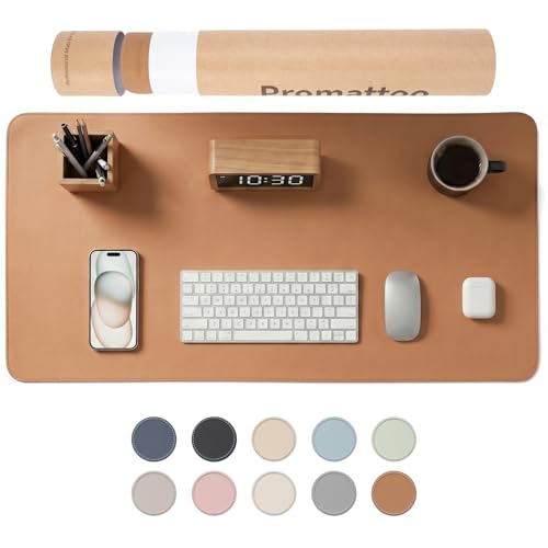 Large Desk Pad Non-Slip Desk Mat Protector for Keyboard Mouse Waterproof Vegan Leather Surface Faux Leather Laptop Mat Smooth Mouse Pad Premium Gift Tube Caramel Brown 31.5" x 15.7" - color: Caramel Brown, size: 31.5" x 15.7"