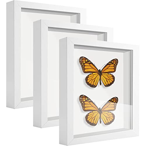 5x7 Shadow Box Frame Display Case with Letter Stickers, 3D Picture Frame, Display Case Box for Memorabilia, Baby Items, Wedding Memories, Crafts, Tickets and Photos (3Pcs-White, 5x7) - color: 3pcs-white, size: 5x7