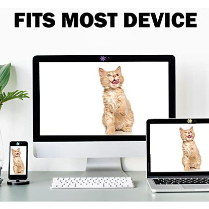 Laptop Camera Cover Slide Webcam Cover for Privacy Fits for Mini PC, PC, Surface, Tablet, Desktop Computer, Smart Phone - 3 Packs, Flower - color: Flower