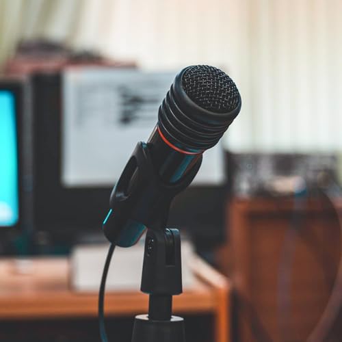 4 PCS Microphone Holder, Adjustable Angle Mic Holder Clip for Stand Rubber Flexible Microphone Clip Black Wireless Mic Holders Clamp for Mics Stand Handheld Microphones Recording Condenser Microphones
