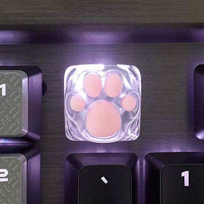 SYA ZOMOPLUS Cute Keycaps,Novelty Cat-Claws Keycap 3D Model OEM Profile Keyboard Keycaps Custom Key Caps for Cherry MX Switches Mechanical Gaming Keyboard Catpaw ESC-Key Keycap(Translucent-1pcs) - color: Translucent-Version-1pcs