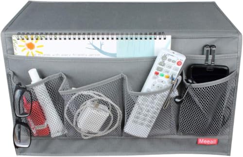 Bedside Storage Organizer with 6 Pockets, Bedside Caddy, Table Cabinet Storage Organizer, TV Remote Control, Phones, Magazines, Tablets, Accessories, Grey - color: 6 pockets bedside caddy - Gray