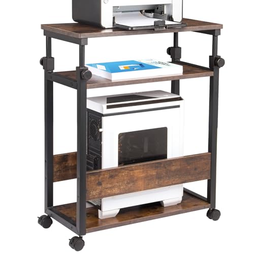 TooCust Height Adjustable Computer Tower Stand, Computer & Machine Carts, PC Tower Stand, Printer Stands with Wheels, 24" W x 12" D x 23"-38" H, Holds Up to 132 lbs (Fits Tower Lower Than 19") - style: Height Adjustable Computer Tower Stand