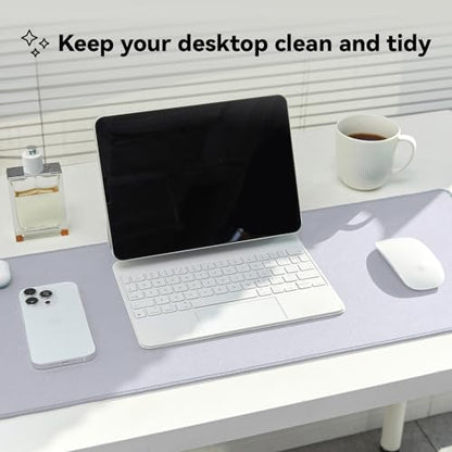 Reniteco Waterproof Large Gaming Mouse Pad with Durable Stitched Edges, Non-Slip Rubber Base, Grainy Jacquard Mouse Mat Desk Pad for Home Office Gaming, 31.5''x11.8''x0.12'', Matte Light Gray - color: Matte Light Gray, size: 31.5''x 11.8''x0.12"