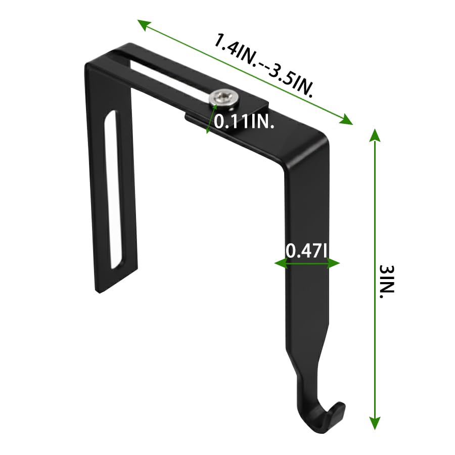 Cubicle Hooks, Office Cubicle Hooks for Hanging 7 Pack Black | Small Adjustable No Drill Cubicle Wall Hooks & Cubicle Hangers for 1.4" to 3.5" Thick Panels
