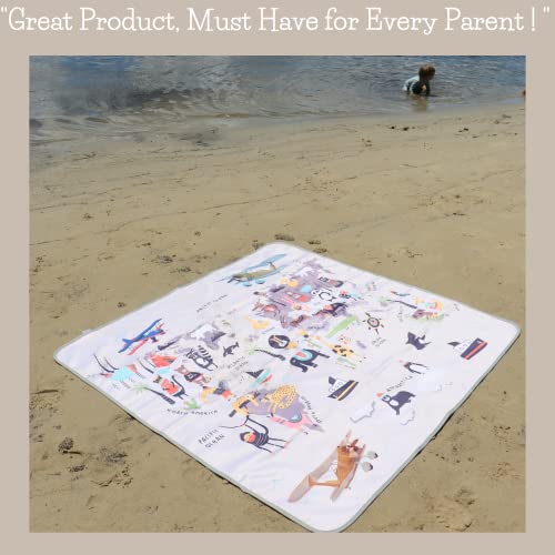 Splat Mat for Baby – Under High Chair Floor Mat Protects Wood, Vinyl and Carpet from Spills – Waterproof 4 Layer Baby Mat with Anti-Skid Backing Deters Bunching and Sliding (51” x 51”) - color: Animals World Map