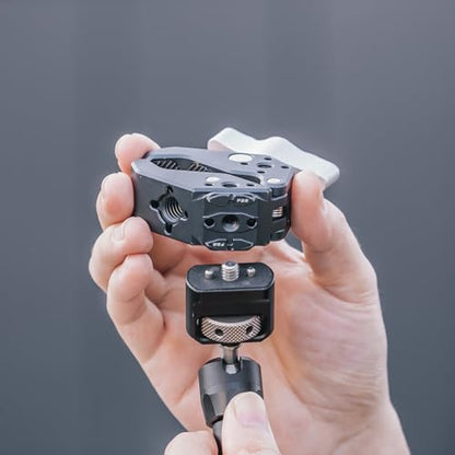 FALCAM Super Clamp, Crab-Shaped Super Clamp with 1/4", 3/8" and Arri Locating Pin Threaded Holes,T-Shaped Wingnut-F22A4801
