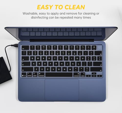 Keyboard Cover Compatible with 2026 MacBook Neo 13-inch Laptop with A18 Pro Chip A3404, 2026 MacBook Neo 13 inch Keyboard Skin Protector - color: Black-English, size: MacBook Neo 13" 2026+
