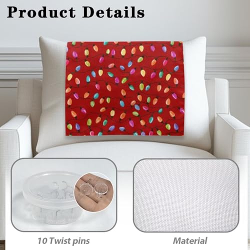 Christmas Lights Headrest Cover for Recliner Chair Sofa Headrest Covers Fade Resistant Couch Back Cover Lounge Chair Protector Covers Non Slip Headrests Cover Recliner Slipcovers - color: Christmas Lights