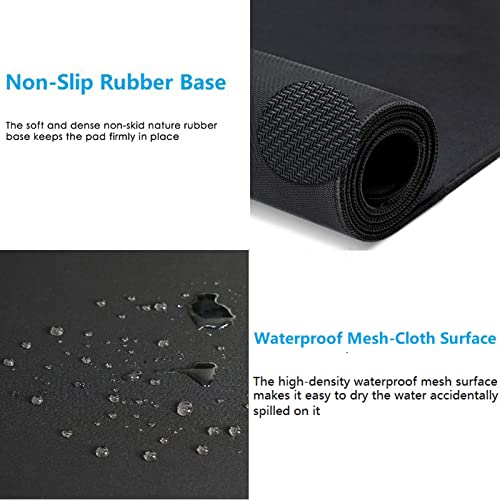 [30" x 13"] Extended-Large Mouse pad, Keyboard pad - Enhance Your Gaming Experience with The Desk mat - Waterproof and Easy to Clean - lint-Free - Ideal for Gaming Table (Black, Extended) - size: 30L x 13W inches