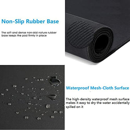 [30" x 13"] Extended-Large Mouse pad, Keyboard pad - Enhance Your Gaming Experience with The Desk mat - Waterproof and Easy to Clean - lint-Free - Ideal for Gaming Table (Black, Extended) - size: 30L x 13W inches