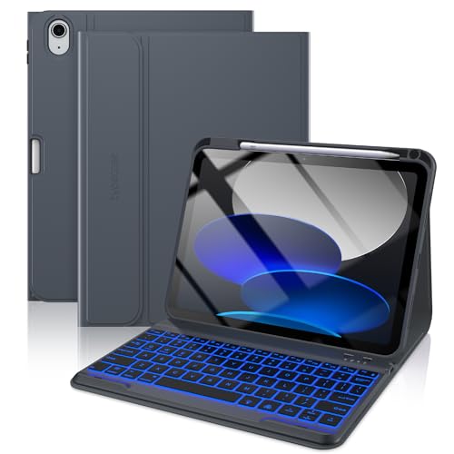 typecase Folio Keyboard Case for iPad 10th Gen 10.9 inch (2022) and iPad 11th (A16, 2025), Magnetic Wireless Detachable Keyboard, 7-Color Backlight, Thin & Light, Pencil Holder – Charcoal Gray - color: ‎‎‎‎‎‎‎‎ Charcoal Gray