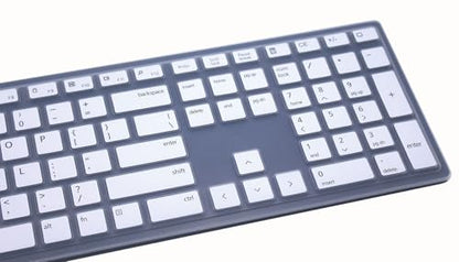 Silicone Keyboard Skin Cover Compatible for Dell Wireless Bluetooth Keyboard KM7321W, Dell Pro Keyboard KB500 & KM5221W (White) - color: White