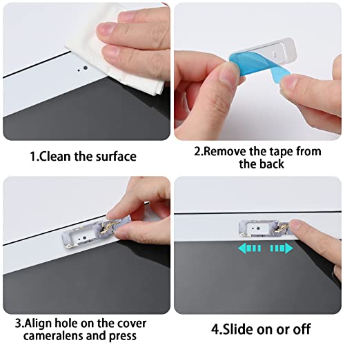Webcam Cover, 3 Pieces, Laptop Camera Cover, Privacy Shielding Capacity is Twice as Big as The Traditional, Suitable for Computer Mobile Phones, laptops, Tablets and so on (Grey Marble) - color: Grey marble