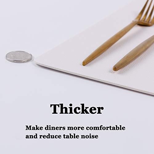 Wipeable Placemats Leather Table Mats Waterproof Heat-Resistant Easy to Clean for Dining Table Set Kitchen Table (2, White) - color: White, size: set of 2
