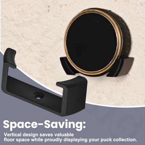Hockey Puck Wall Mount Display (4 Pack) Wall Rack Holder Brackets for Collectible Pucks & Game Winning Pucks, Wall-Mountable, Holder for all Ice hockey