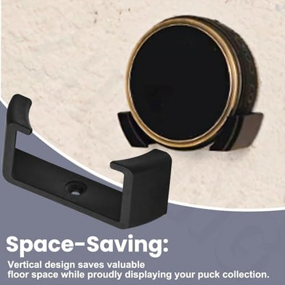 Hockey Puck Wall Mount Display (4 Pack) Wall Rack Holder Brackets for Collectible Pucks & Game Winning Pucks, Wall-Mountable, Holder for all Ice hockey