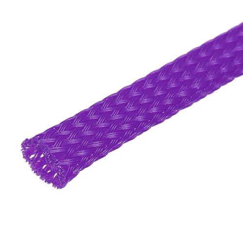 uxcell Expandable Sleeving, 1/4-inch 100ft Cable Sleeve, Purple - color: Purple, size: 1/4" x 100 Ft