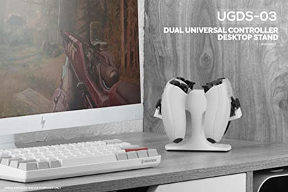 Dual Game Controller Desktop Holder Stand - Universal Design for Xbox ONE, PS5, PS4, PC, Steelseries, Steam & More, Reduce Clutter UGDS-03 (White) - color: UGDS-03 White