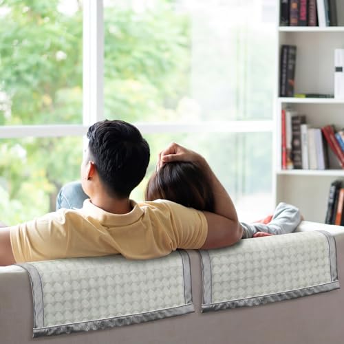 3 Pcs Cooling Recliner Headrest Protector Ice Silk Non Slip Couch Covers Cool Chair Headrest Cover for Summer Home Office Sofa Theater Seat Furniture Slipcover(Bean Green) - color: Bean Green