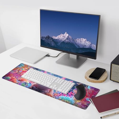 Axolotl Mouse Pad Extended Large Gaming Mouse Pad XL Stitched Edges for Gamer Home Office 31.5 X 11.8 Inch - color: Axolotl
