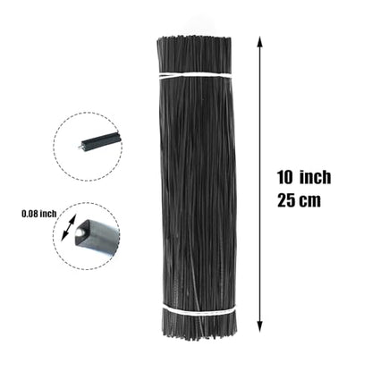 1000 pcs 10 inch Black Cable Twist Ties Plastic Twist Ties with Rugged Metal Innercores Reusable Fastening Cable Cord Wire Ties - size: 10 inch-Black