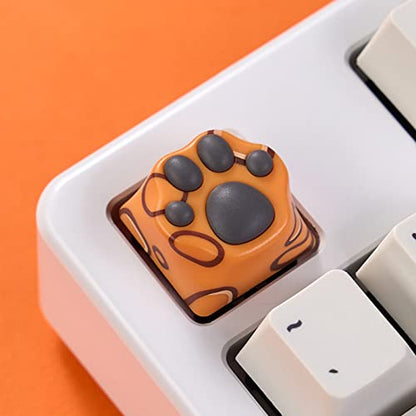 SYA Cute Cat-Claws 3D Model OEM Profile Keyboard Keycaps for Cherry MX Switches Mechanical Gaming Keyboard - Catpaw ESC-Key Keycap (Leopard, 1pcs) - color: Leopardpaw-1pcs