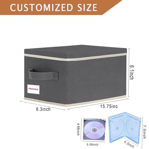 CD/DVD storage box Universal, stackable CD/DVD organizer with lid, Blu-ray disc media holder, video game disk, album, 4Pack can hold 180cd / 80dvd Gray - size: 4pack Grey