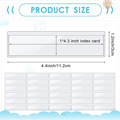 30 Pack Self-Adhesive Index Card Pockets with Top Open for Loading - Ideal Index Card Holder for Organizing and Protecting - Crystal Clear Plastic(1.2 x 4.4 Inches) - size: 1.2 x 4.4 Inches