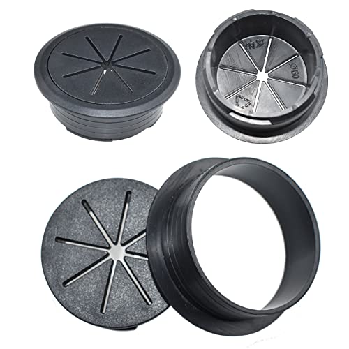 Aifeier ET 2PCS Desk Grommet 2 Inch/50mm Rubber Cable Wire Grommet Cable Hole Cover for Managing and Hiding Office PC Desk Cable Cord (Black) - size: Detachable 2 Inch/50mm(Black)